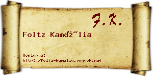 Foltz Kamélia névjegykártya